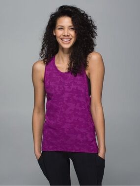 lululemon athletica run for days tank regal plum Camo Racerback Tank